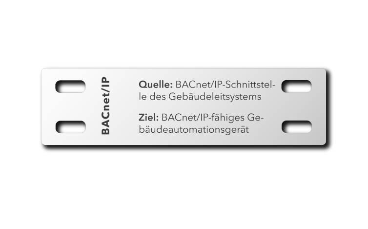 Kabelschild mit BACnet/IP Beschriftung