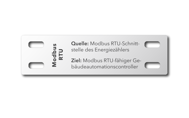 Kabelschild mit Modbus RTU Beschriftung